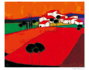 9-10月 赤い斜面とオレンジ色の空 ロジェ・ボナフェ作品集 2022年カレンダーの画像