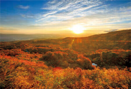 10月 鳥海山山麓(秋田) 輝く太陽 2023年カレンダーの画像