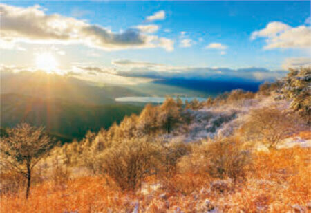 12月 高ボッチ高原(長野) 輝く太陽 2023年カレンダーの画像