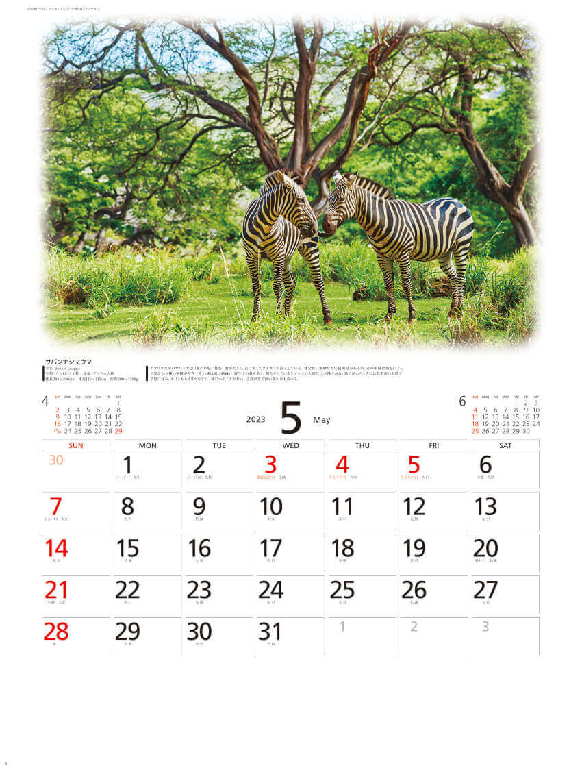 Sp 84 世界動物遺産 23年カレンダー 希少種の動物写真を集めたカレンダー