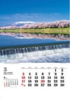 白石川堤一目三本桜(宮城) ワイドニッポン十二選(フィルムカレンダー) 2024年カレンダーの画像