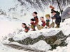 11/12月 雪うさぎ 風の詩 中島潔作品集(フィルムカレンダー) 2025年カレンダーの画像