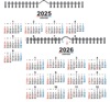 年間予カレンダー 卓上・ビッグスケジュール 2025年カレンダーの画像